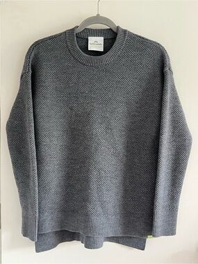 Kathmandu Merino Extra Fine Textured Knit Pullover Jumper Sweater Size 10 Gray